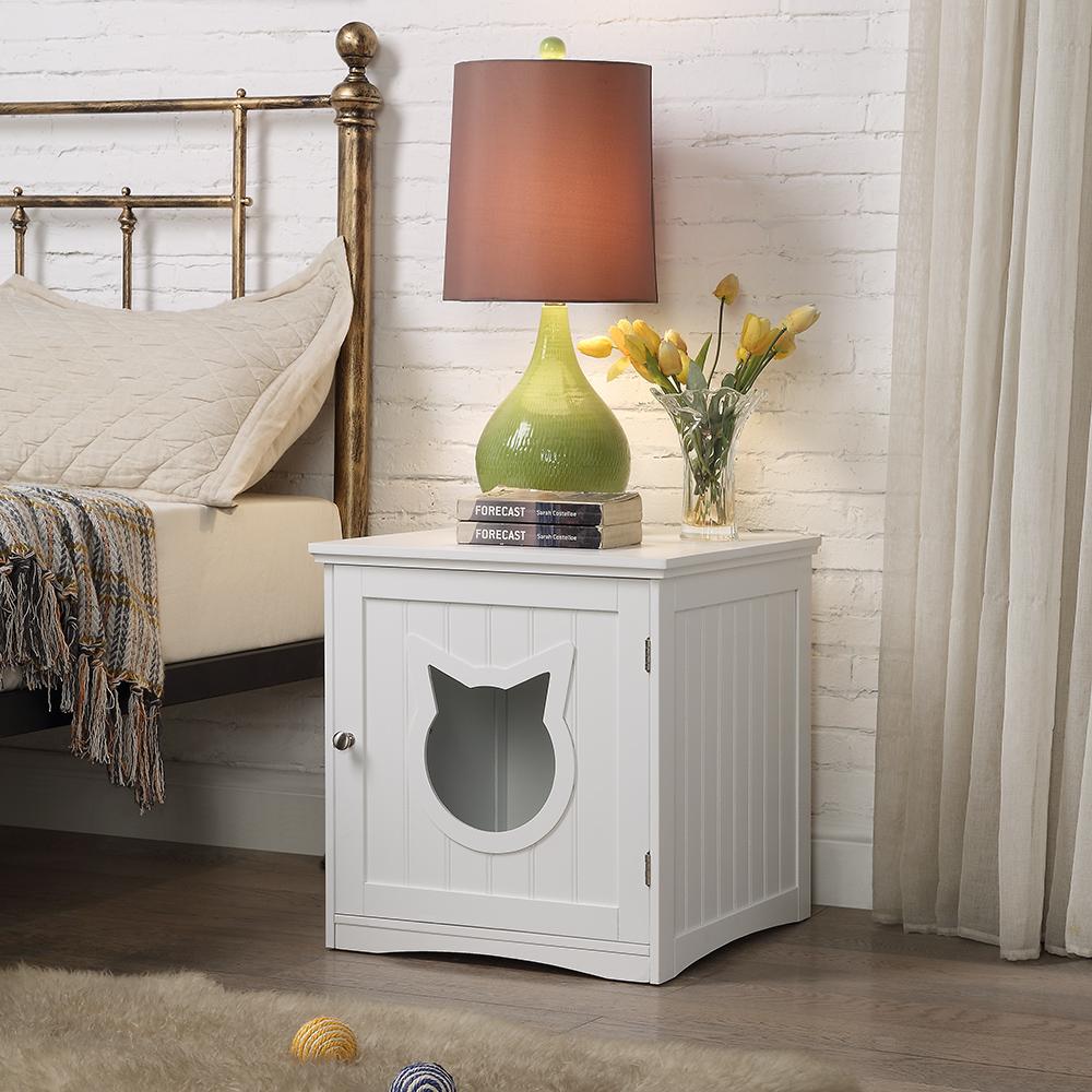 Cat House Side Table,Litter Box Enclosure