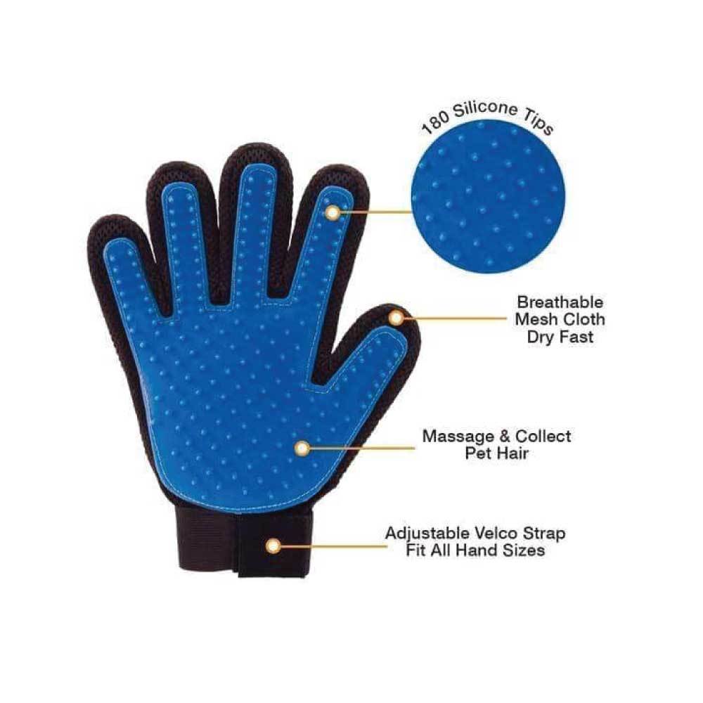 2in1 Pet Deshedding and Massage Glove - Dog or Cat Hair Grooming Right