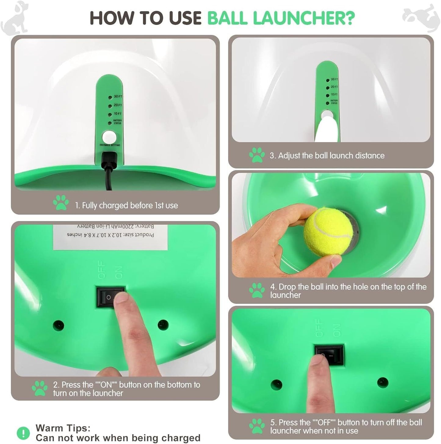 Automatic Ball Launcher Dog Throwing Machines Toy Interactive Tennis Pet Thrower